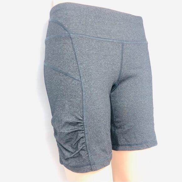 Calvin Klein Charcoal Gray Performance Shorts Quick Dry Fabric Ruched Sides - Picture 7 of 16